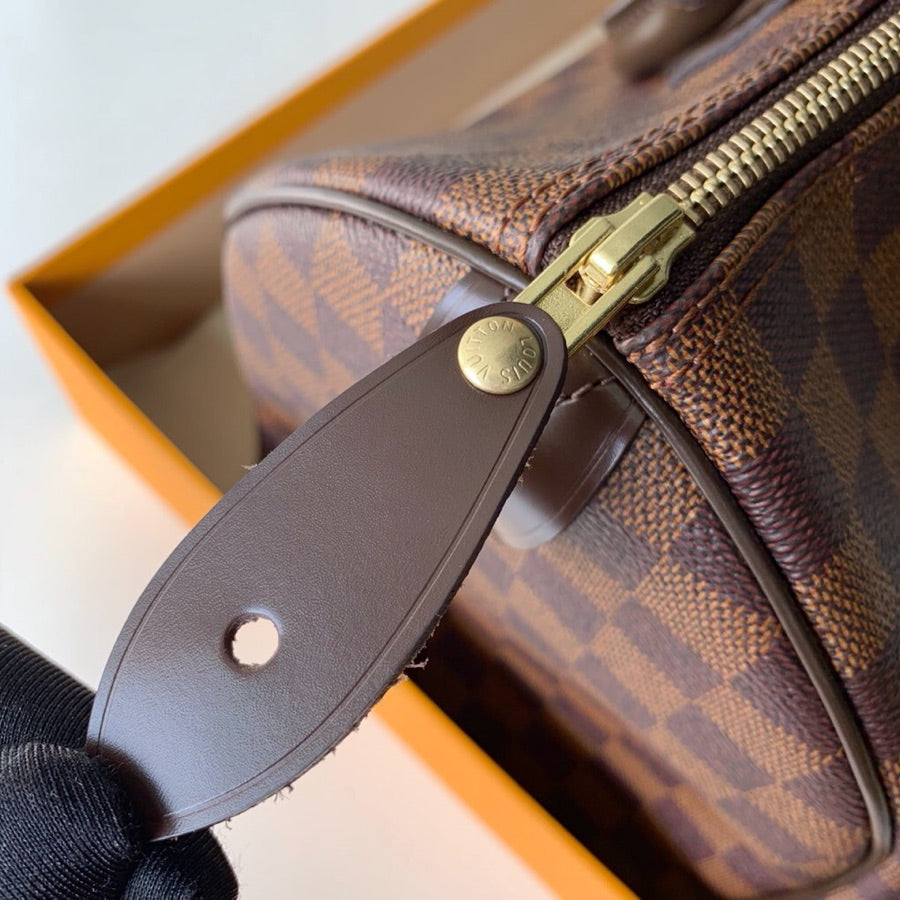 Speedy 30cm N41364 Damier Ebene canvas cross body bags shoulder bag Travel bag