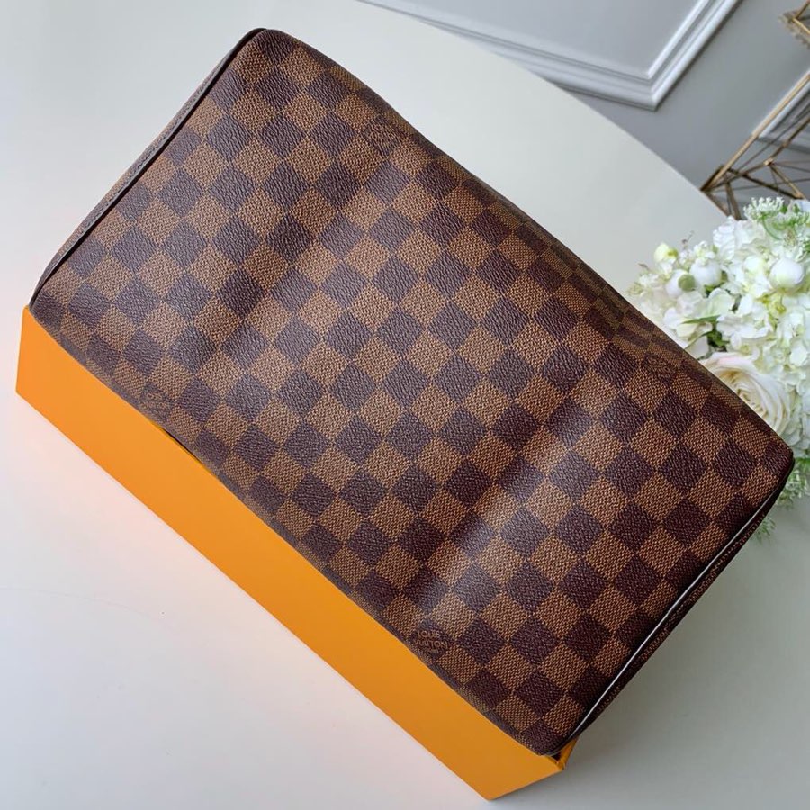 Speedy 30cm N41364 Damier Ebene canvas cross body bags shoulder bag Travel bag