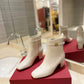 VALENTINO GARAVANI TAN GO ANKLE BOOT IN CALFSKIN LEATHER WHITE