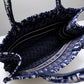 DO1286 Book Tote big size 36.5cm 41.5cm Oblique Embroidery blue white-2