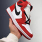 Designer RED Black White Jordan 1 CHICAGO High Q