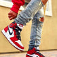 Designer RED Black White Jordan 1 CHICAGO High Q