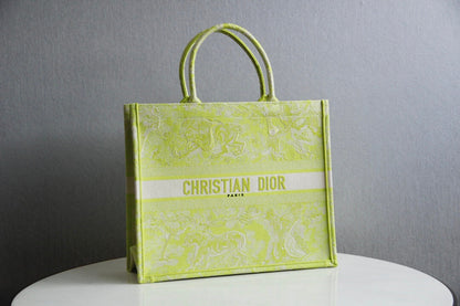 DO1286 Book Tote grass green big size 36.5CM 41.5CM Embroidery LOGO