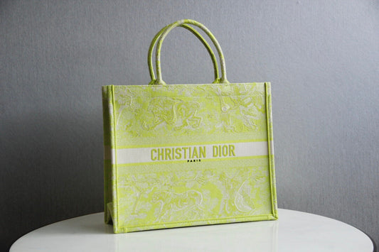 DO1286 Book Tote grass green big size 36.5CM 41.5CM Embroidery LOGO