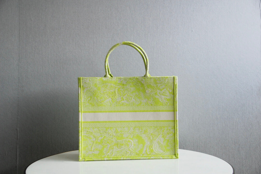 DO1286 Book Tote grass green big size 36.5CM 41.5CM Embroidery LOGO