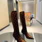 DIOR WOMEN'S GG KNEE-HIGH BOOT BROWN