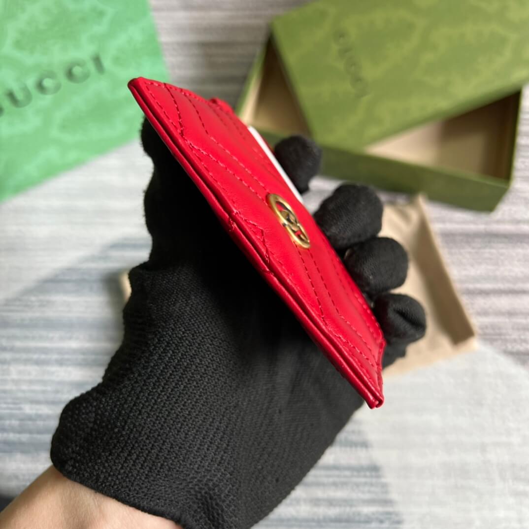 GG 627064 Marmont wallet 10cm red COWHIDE