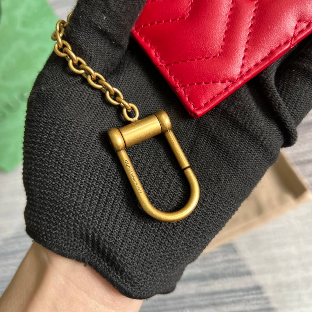 GG 627064 Marmont wallet 10cm red COWHIDE