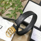 GC BELT Cowhide leather black gold buckle wide 3.5cm Automatic buckle