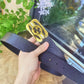 GC BELT Cowhide leather black gold buckle wide 3.8cm Popular belt