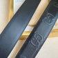 GC BELT Cowhide leather black Silver buckle wide 4cm