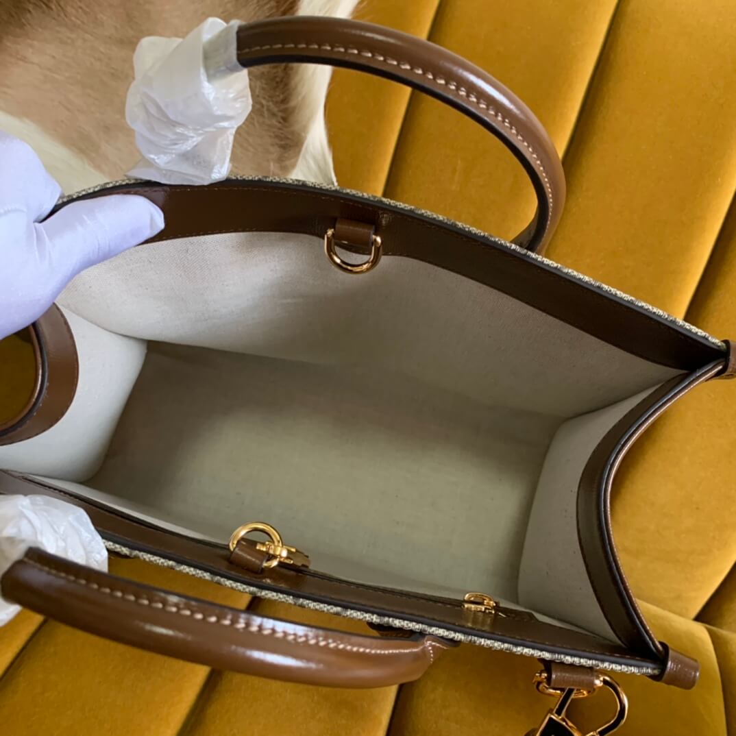 GG X Disney small-tote-bag-659983 brown leather handbag