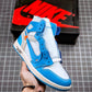 Designer Air Jordan 1 Retro High OG 'UNC' University Blue x OFF-W