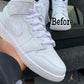 Designer Black Grey Jordan 1 High Q ( Customs And Box ), Jordan 1 Sneakers
