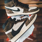 Designer Brown T-Scott x Fragment x Air Jordan 1 High Q ( Customs And Box ), Jordan 1 Sneakers Active CACTUS JACK