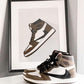 Designer Brown T-Scott x Fragment x Air Jordan 1 High Q ( Customs And Box ), Jordan 1 Sneakers Active CACTUS JACK