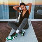 Designer GREEN Jordan 1 High Q ( Customs And Box ), Jordan 1 Sneakers Active