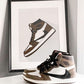 Designer Brown T-Scott x Fragment x Air Jordan 1 High Q ( Customs And Box ), Jordan 1 Sneakers Active CACTUS JACK