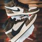 Designer Brown T-Scott x Fragment x Air Jordan 1 High Q ( Customs And Box ), Jordan 1 Sneakers Active CACTUS JACK
