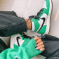 Designer GREEN Jordan 1 High Q ( Customs And Box ), Jordan 1 Sneakers Active