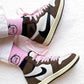 Designer Brown T-Scott x Fragment x Air Jordan 1 High Q ( Customs And Box ), Jordan 1 Sneakers Active CACTUS JACK