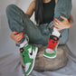 Designer GREEN Jordan 1 High Q ( Customs And Box ), Jordan 1 Sneakers Active