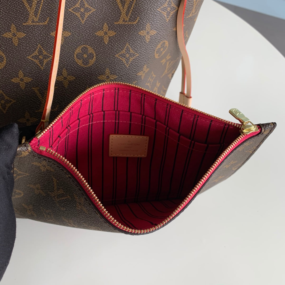 Neverfull M41178 monogram ROSE inside MM Damier Azur Bag Damier GHW Used