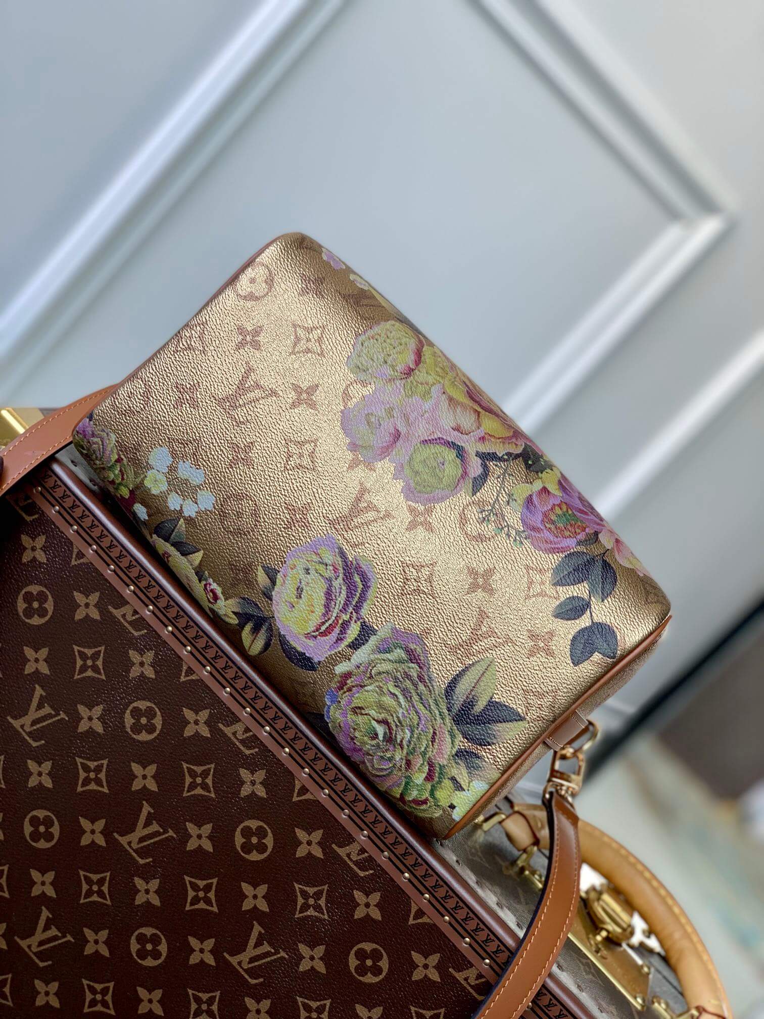 M21317 SPEEDY BANDOULIÈRE 25cm Travel bag Metallic coated canvas