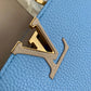 M21689 Capucines MINI Handbag 21cm blue Silk texture cowhide