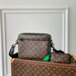 M46266 Trio Sac Plat Monogram Macassar 25cm green