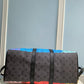 M46441 x YK KEEPALL Bandoulière 45 Monogram Black Flower COWHIDE/ REAL LEATHER
