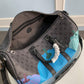 M46441 x YK KEEPALL Bandoulière 45 Monogram Black Flower COWHIDE/ REAL LEATHER