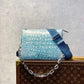 M57791 Coussin PM 26cm blue crocodile pattern