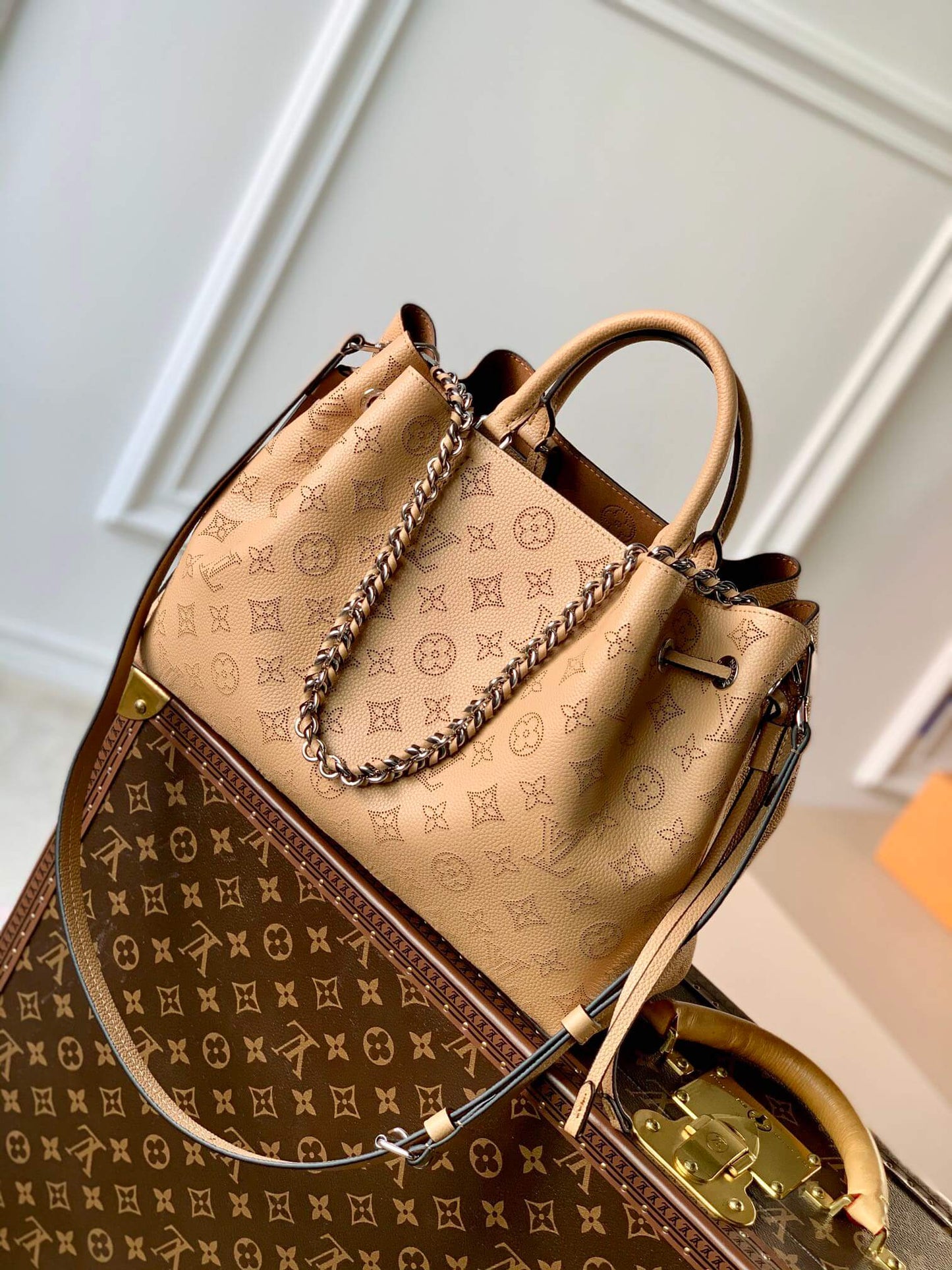 M59655 BELLA TOTE monogram 32cm orange yellow Soft perforated cowhide