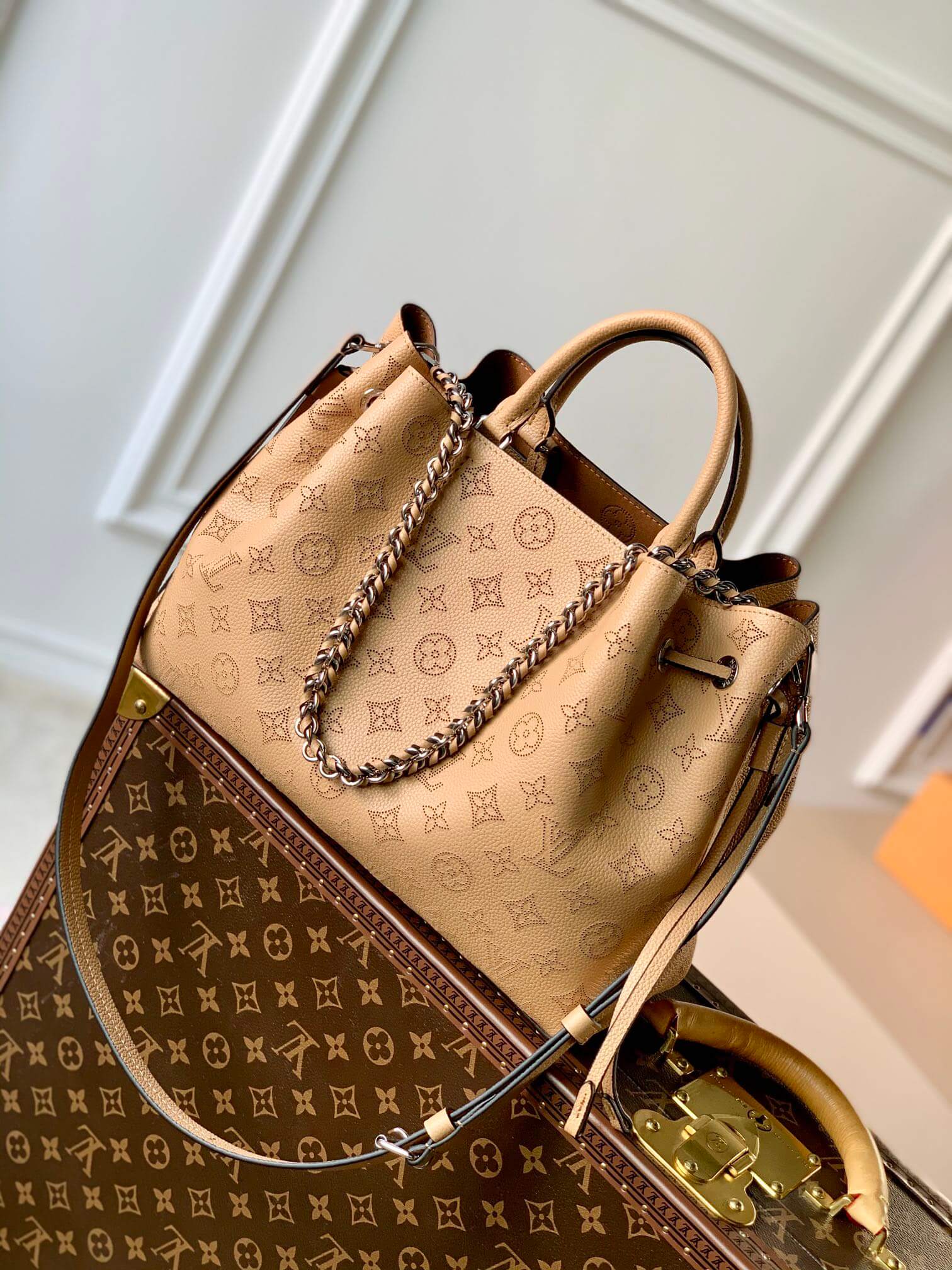 M59655 BELLA TOTE monogram 32cm orange yellow Soft perforated cowhide