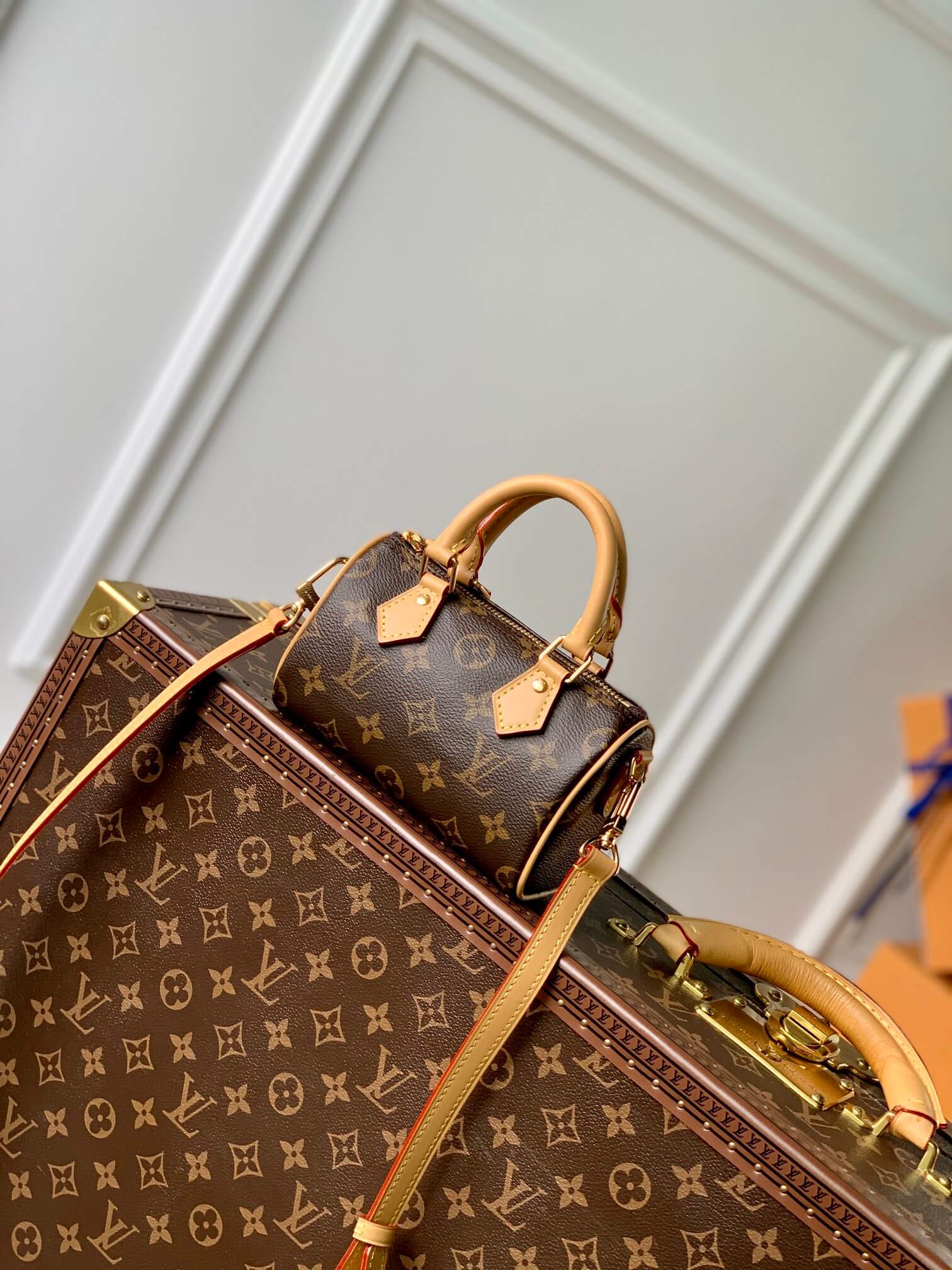 M81085 NANO SPEEDY Monogram 16cm Khaki
