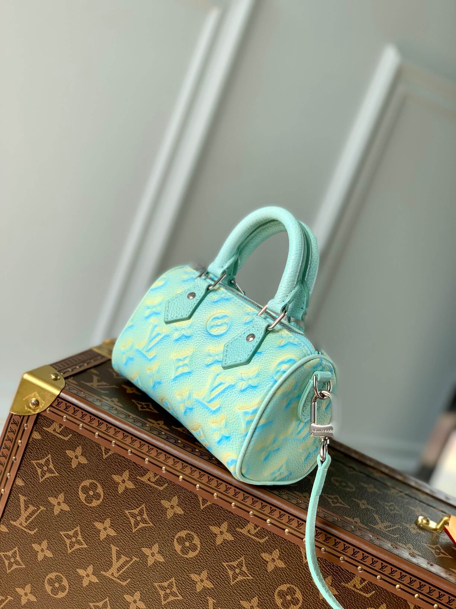 M81625 Nano Speedy Monogram Empreinte 16cm green