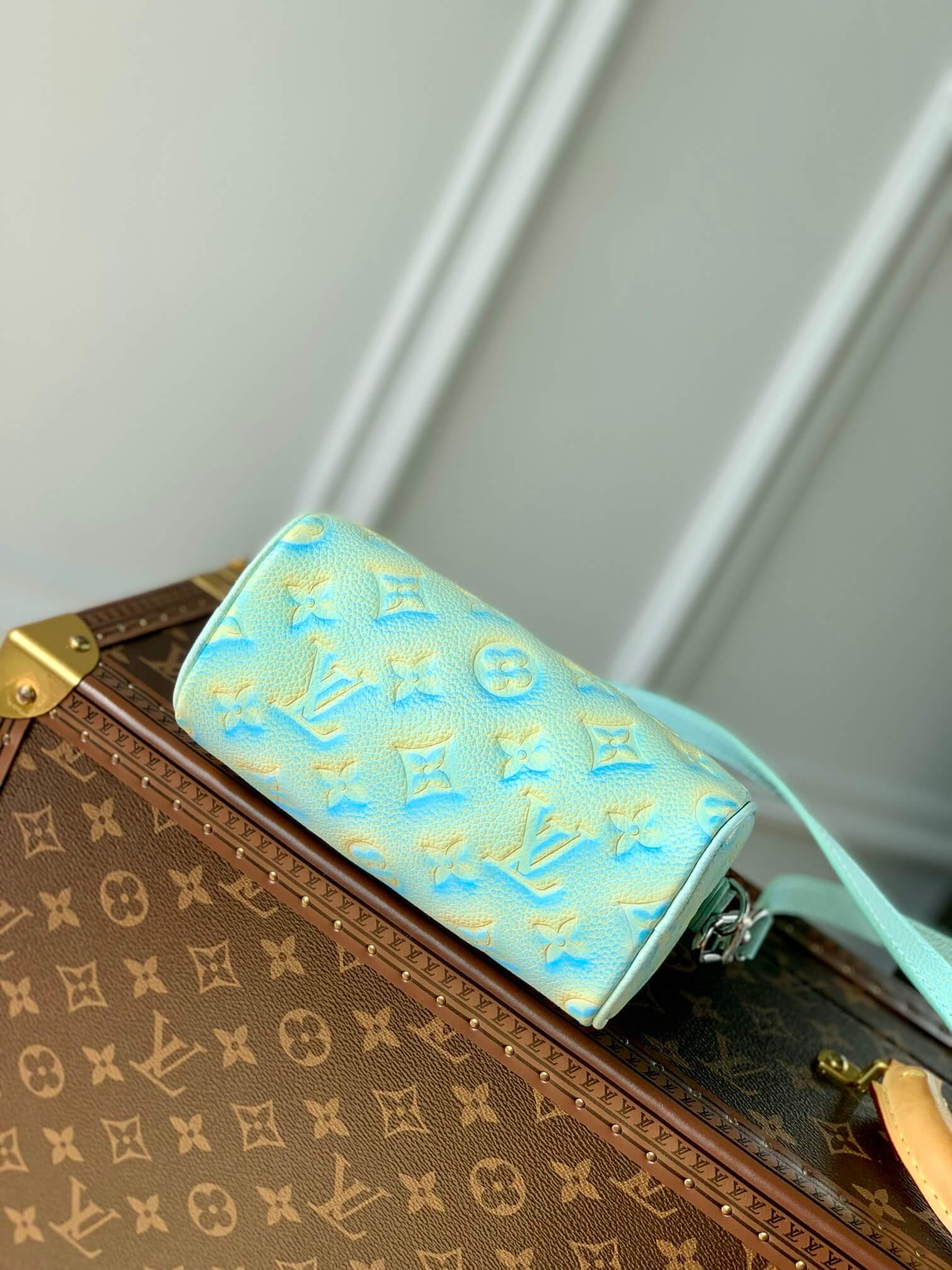 M81625 Nano Speedy Monogram Empreinte 16cm green