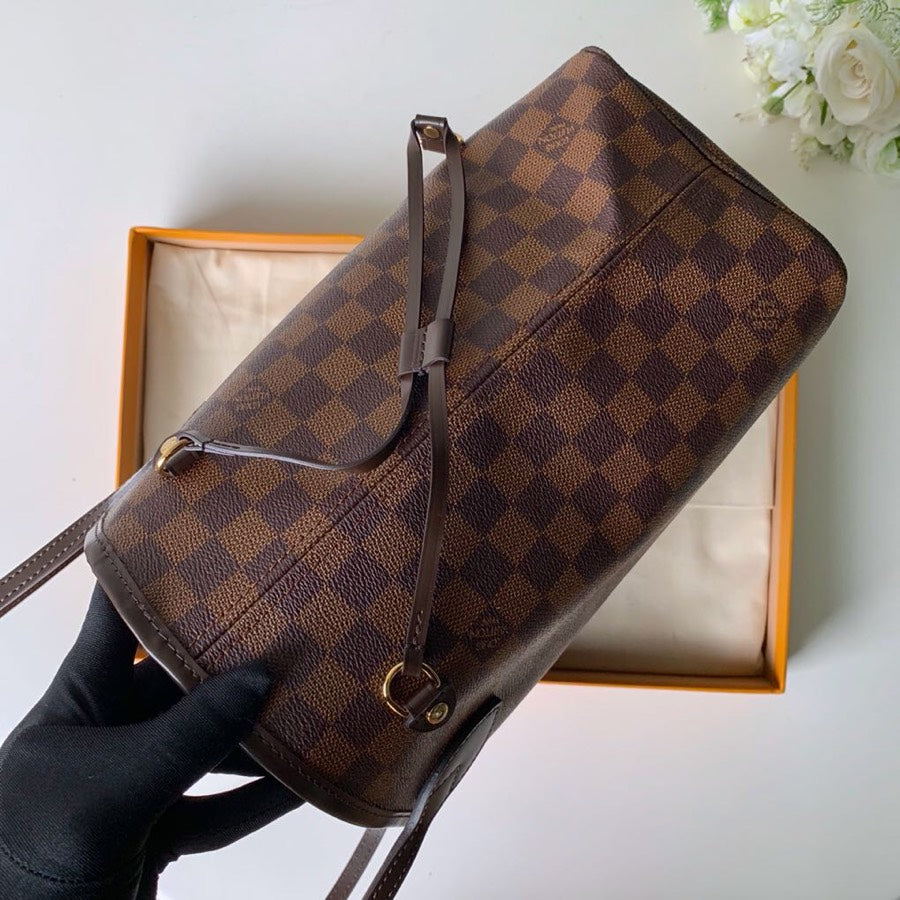 Neverfull N41603 rose ballerine inside MM Damier Azur Bag Damier GHW Used