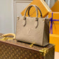 M45660 ONTHEGO PM tote bag Oversized monogrm empreinte leather Apricot