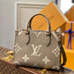 M45659 ONTHEGO PM tote bag monogrm empreinte leather grey