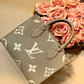 M45659 ONTHEGO PM tote bag monogrm empreinte leather grey