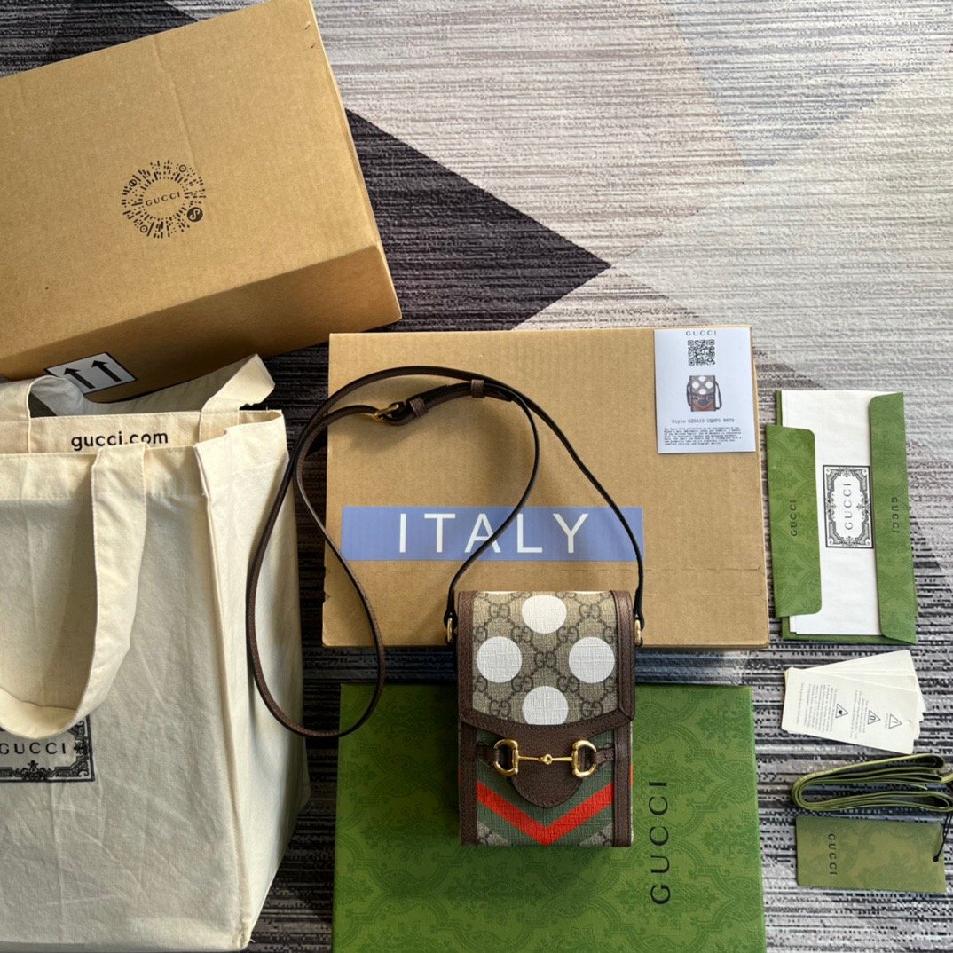 gg Horsebit 1955 Mini Bag Beige And Ebony gg Supreme Canvas With Geometric Print For Women  6.7in/17cm gg  ‎625615 UQHFG 8679