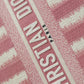 DI Medium Book Tote  Pink D-Stripes Embroidery For Women 36cm/16.5in CD