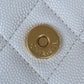 Chanel Clutch With Chain Gold Hardware Grained Shinny White For Women, Women’s Handbags, Shoulder Bags 4.7in/12cm AP2857