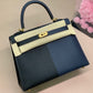 HM Kelly 28 Sellier Epsom Bag Black/Navy Blue For Women, Women’s Handbags, Shoulder Bags 11in/28cm