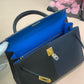 HM Kelly 28 Sellier Epsom Bag Black/Navy Blue For Women, Women’s Handbags, Shoulder Bags 11in/28cm