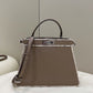 FI Peekaboo ISeeU Medium Greige For Women, Women’s Handbags, Shoulder Bag 13.1in/33.5cm FF