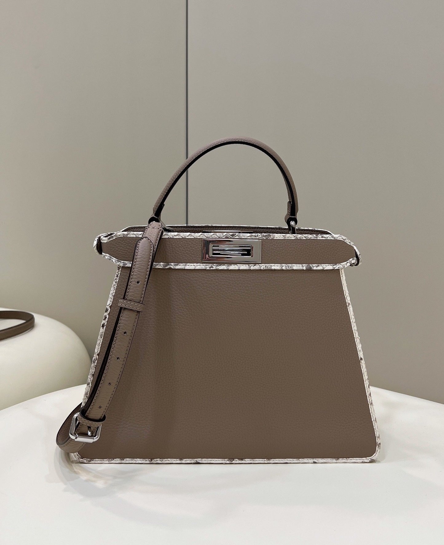 FI Peekaboo ISeeU Medium Greige For Women, Women’s Handbags, Shoulder Bag 13.1in/33.5cm FF