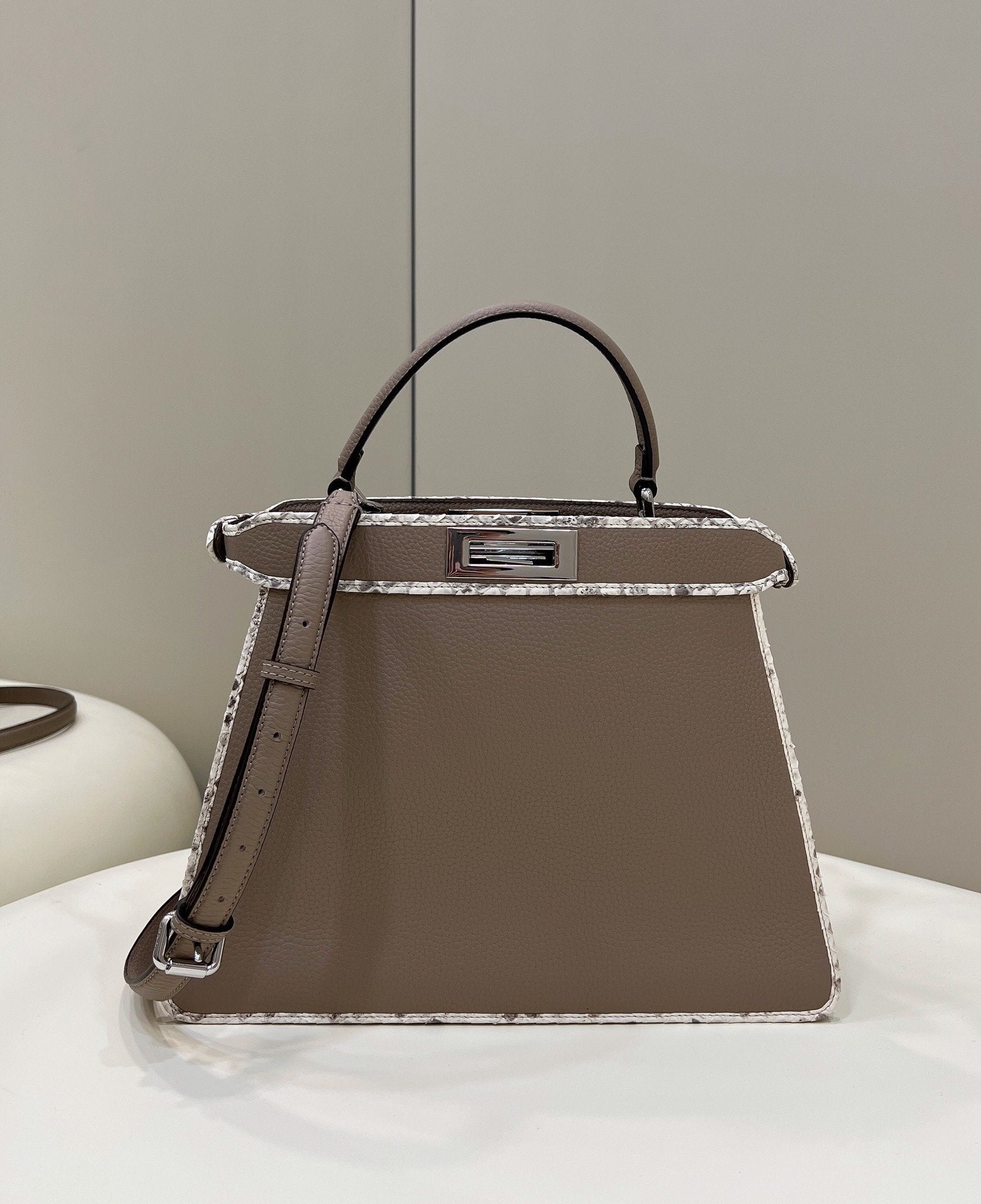 FI Peekaboo ISeeU Medium Greige For Women, Women’s Handbags, Shoulder Bag 13.1in/33.5cm FF